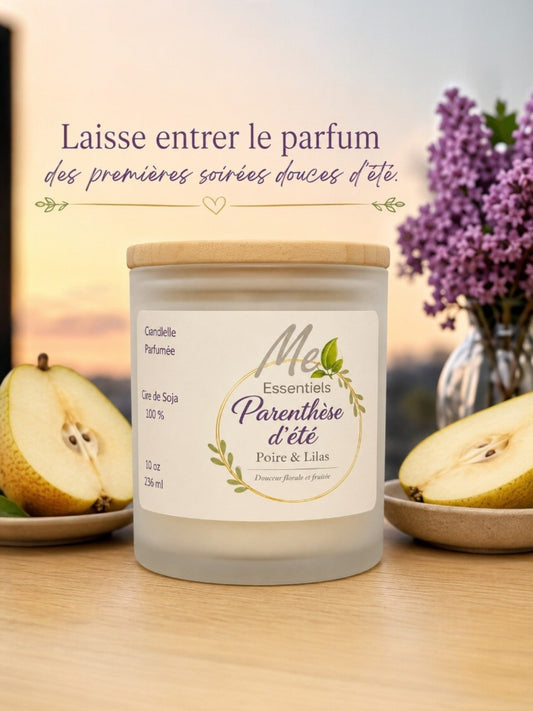 Parenthèse d’été – Chandelle 10 oz poire & lilas - Me Essentiels