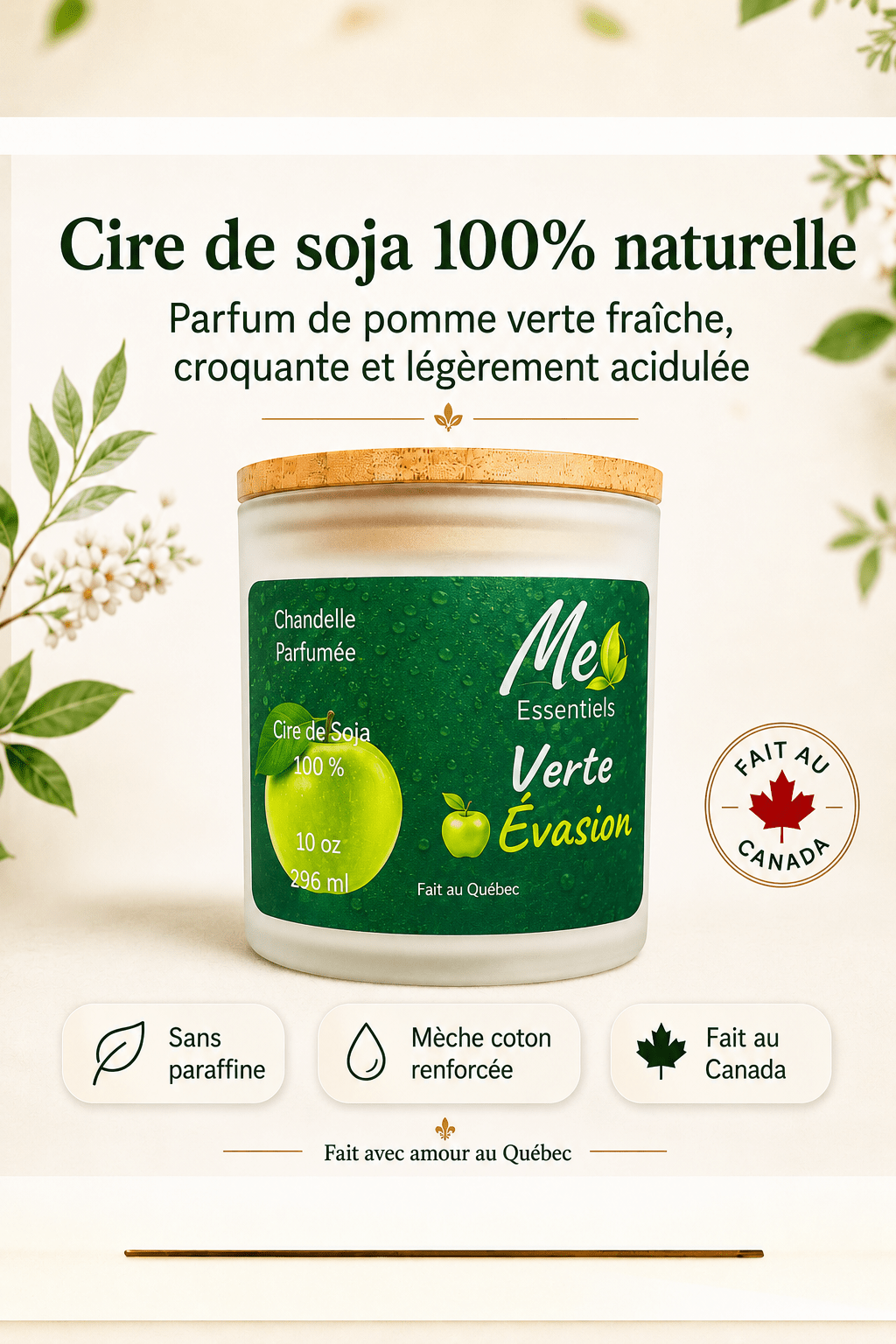 Chandelle Verte Évasion - Et si ta maison pouvait sentir le propre, le frais et la bonne humeur - Me Essentiels