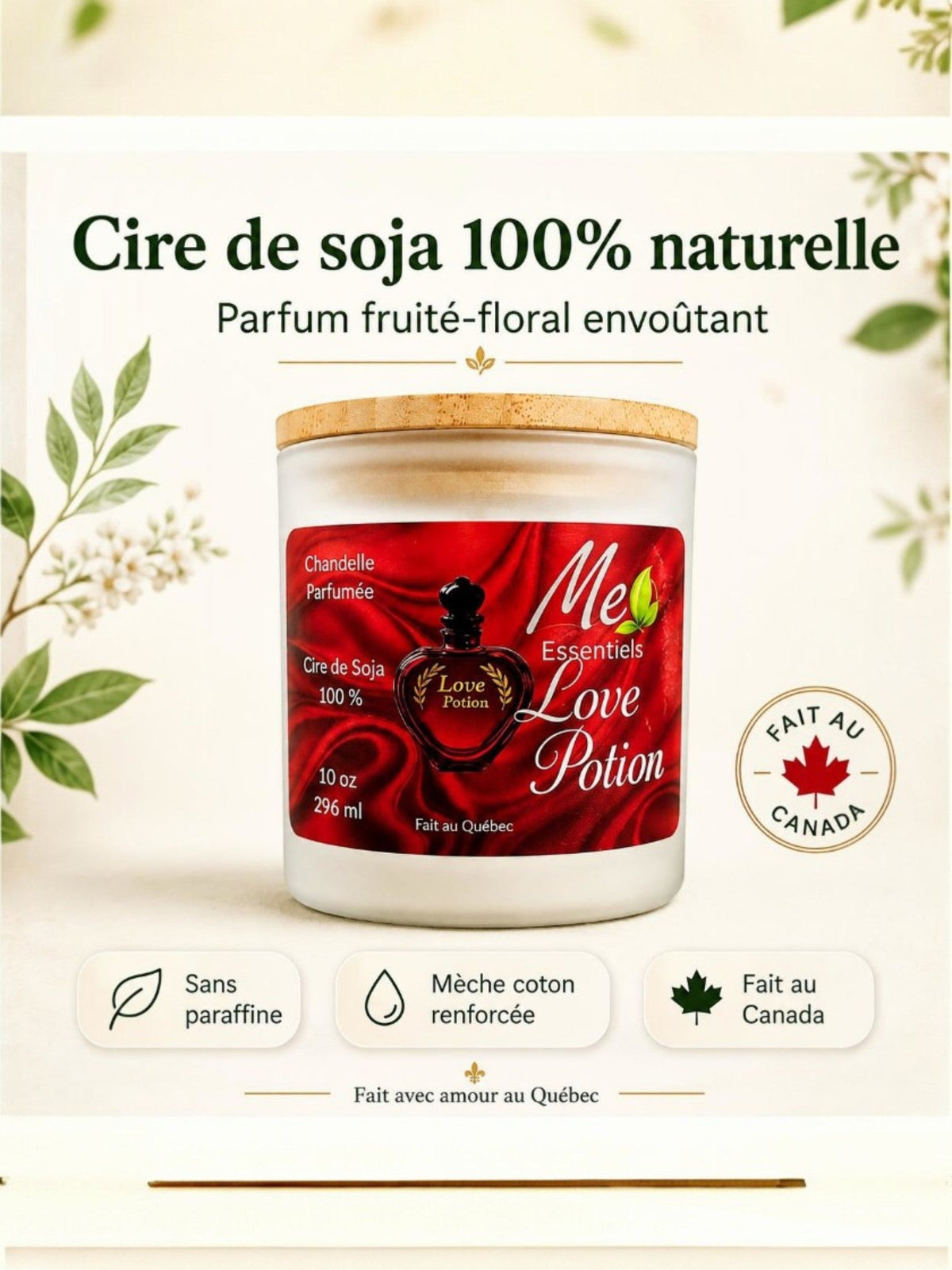 Love Potion - Chandelle 10 oz - Tombe en amour encore - Me Essentiels