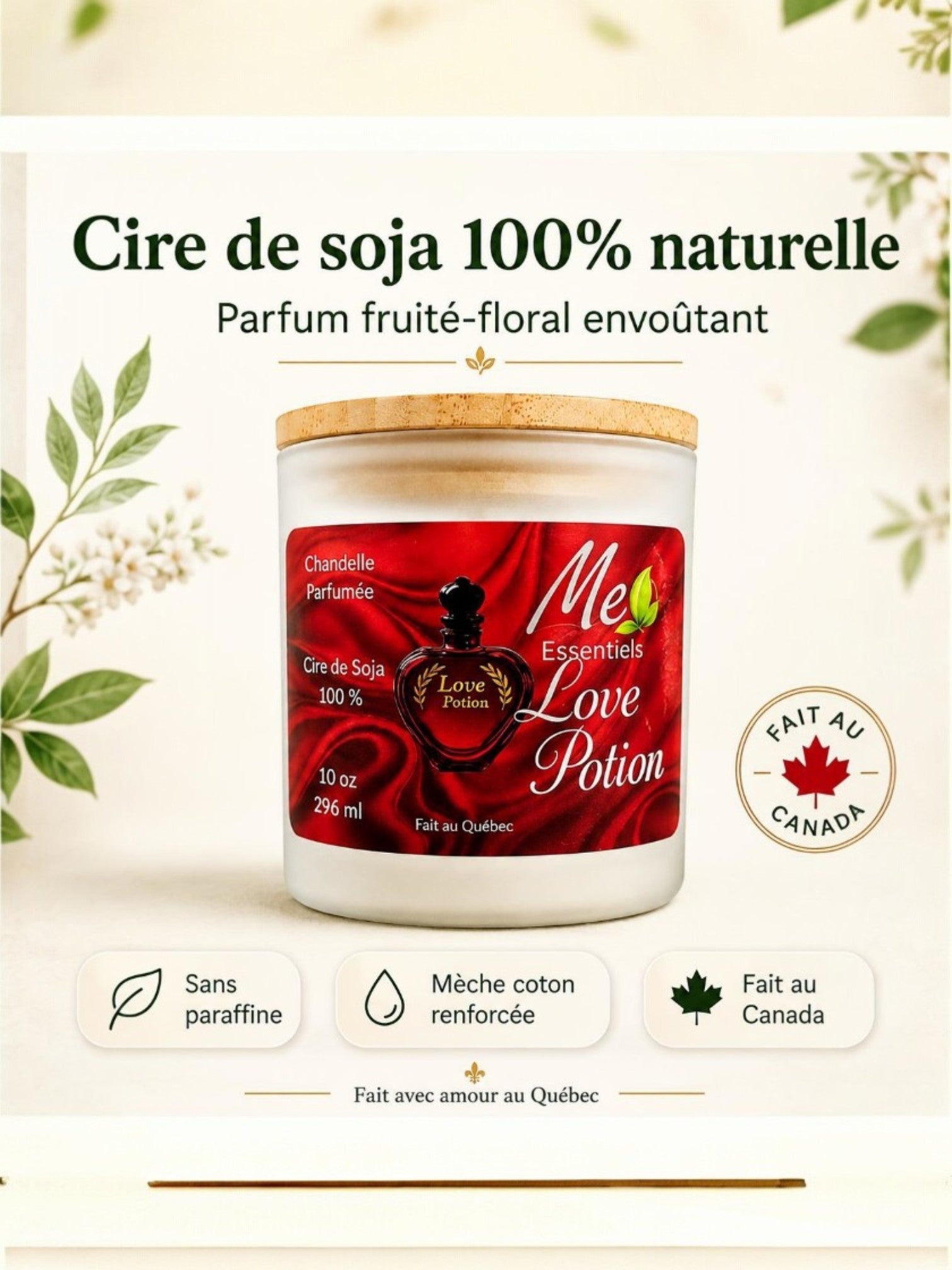 Love Potion - Chandelle 10 oz - Tombe en amour encore - Me Essentiels