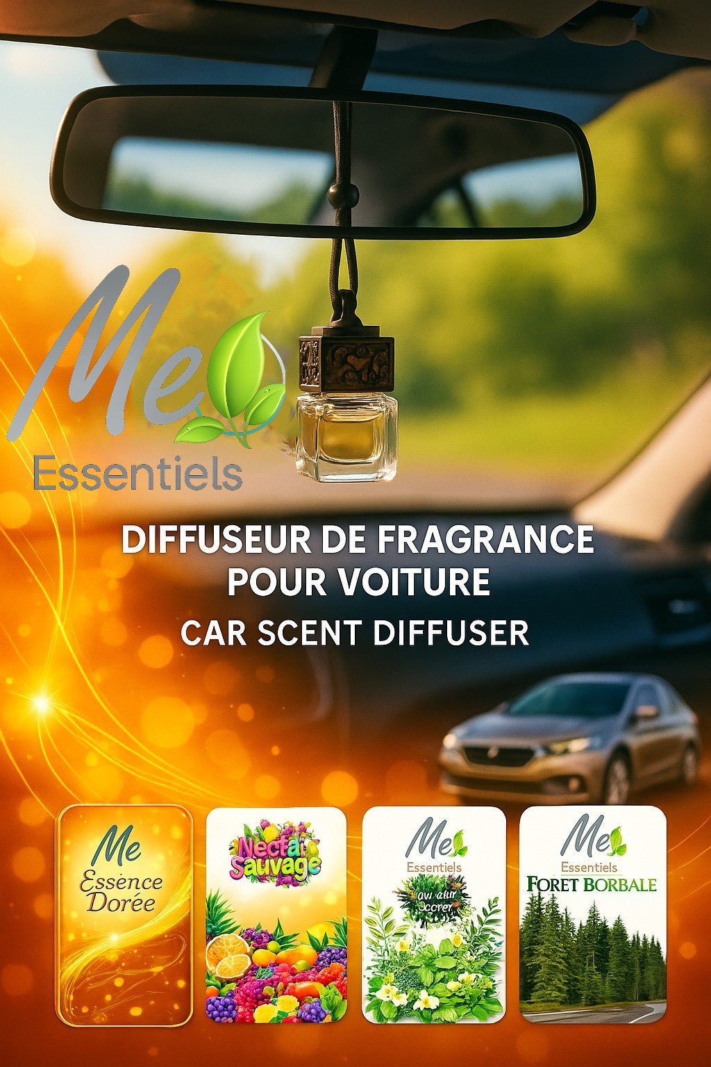 Essence Dorée - Désodorisant pour Automobile - Me Essentiels