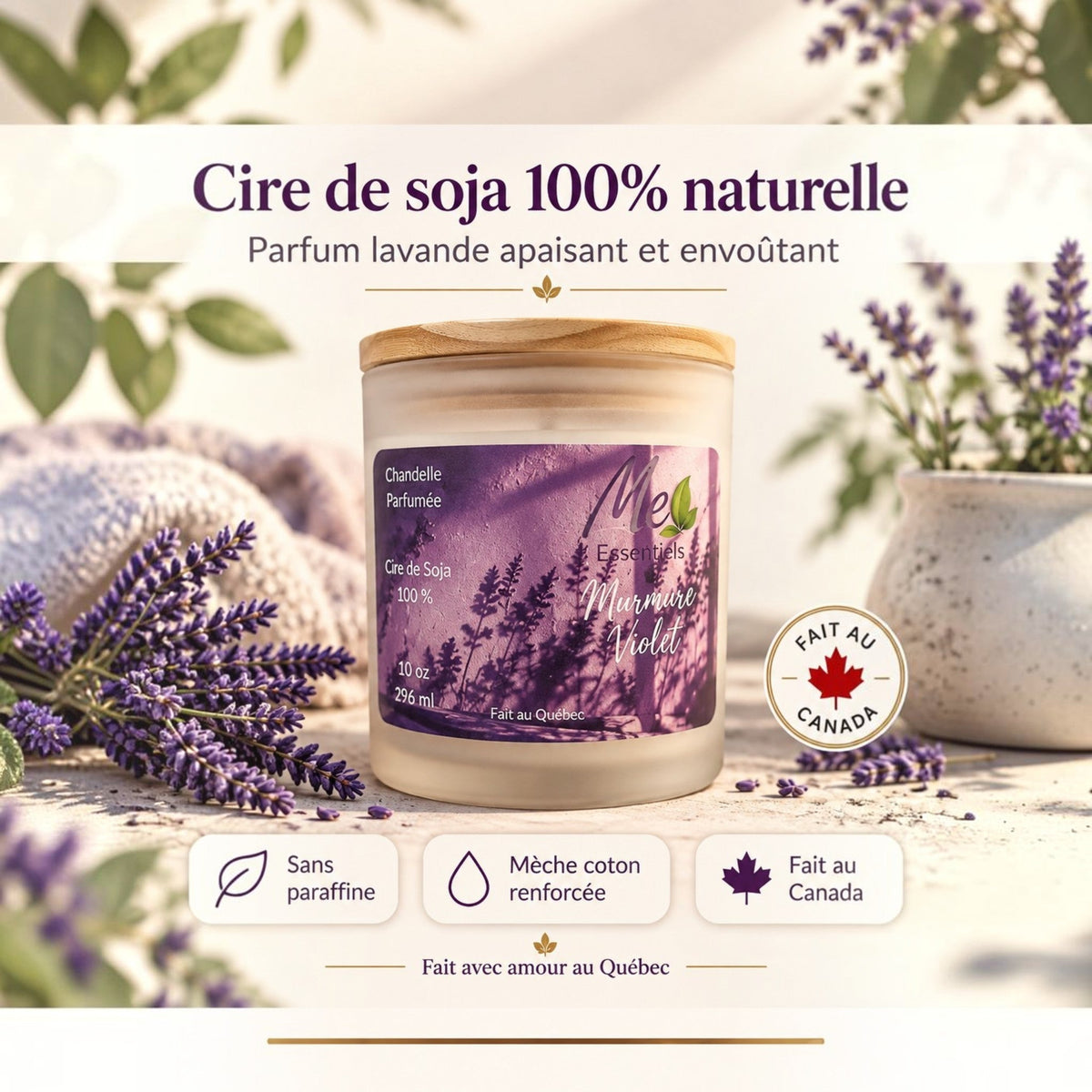 Murmure Violet - Chandelle 10 oz - Me Essentiels