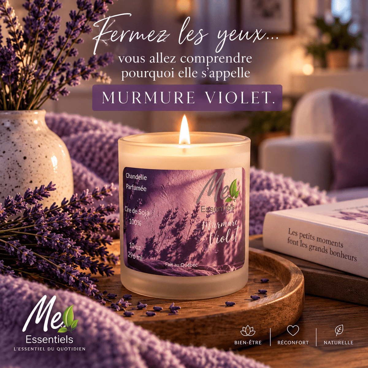 Murmure Violet - Chandelle 10 oz - Me Essentiels