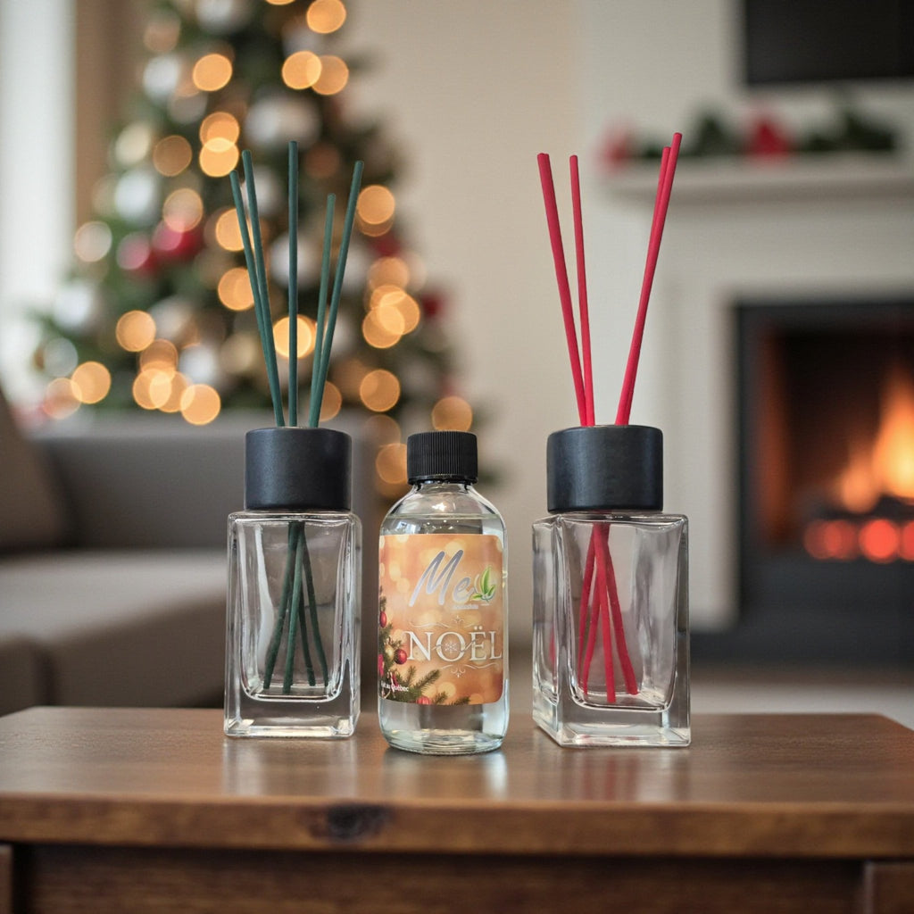 NOËL – Diffuseur à Roseaux avec bâtons de couleurs. - Me Essentiels