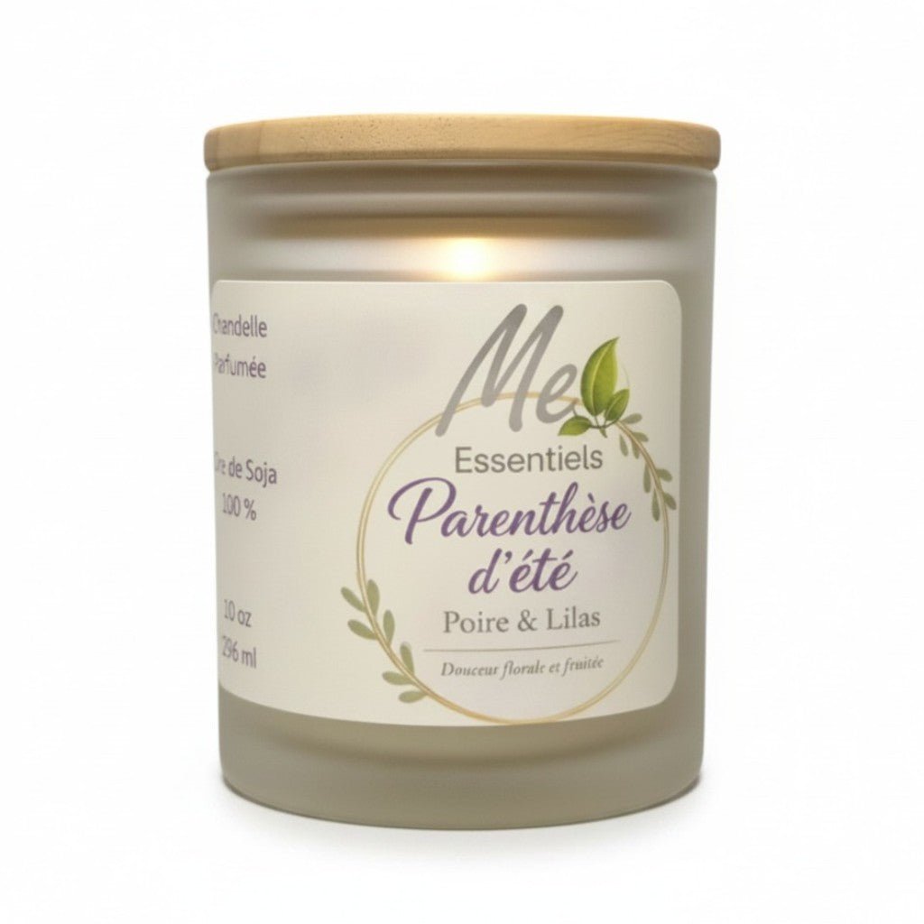 Parenthèse d’été – Chandelle 10 oz poire & lilas - Me Essentiels