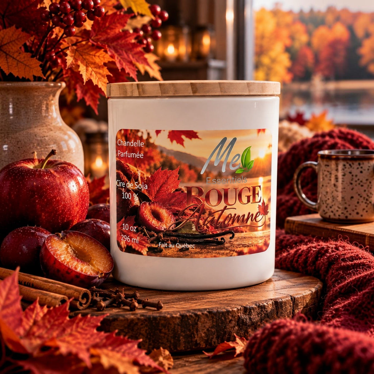 ROUGE AUTOMNE Chandelle parfumée 10 oz — Édition éphémère - Me Essentiels