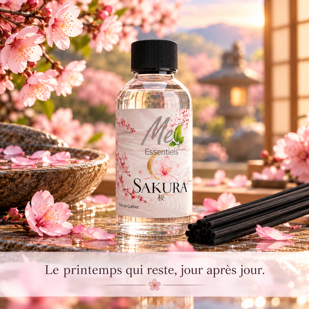 SAKURA — Recharge pour diffuseur à roseaux 120 ml - Me Essentiels